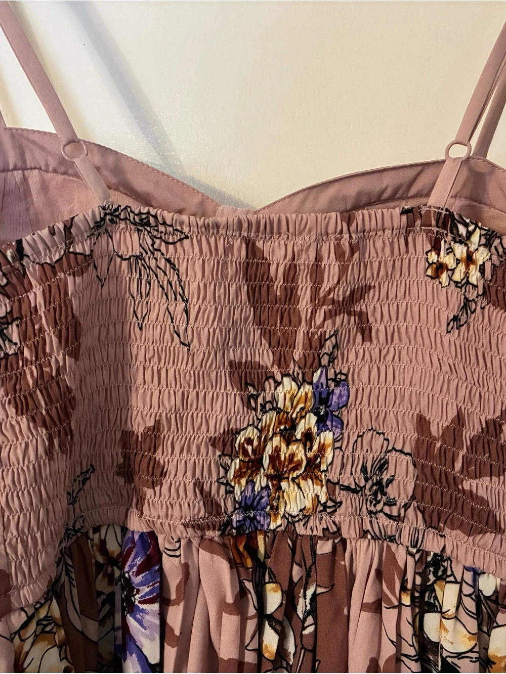 Band of Gypsies Dusty Rose Floral Bustier Mini Dress